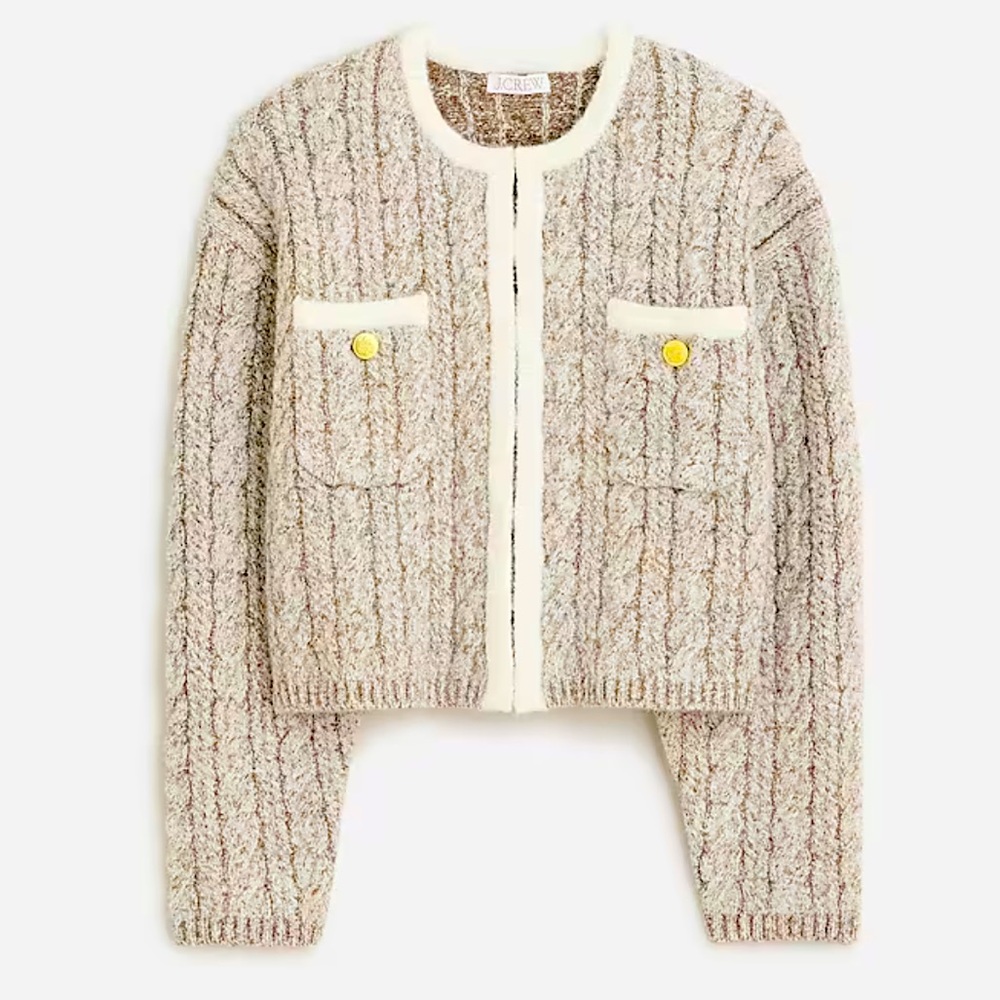 J.Crew - Cable-knit sweater lady jacket